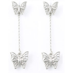 Butterfly long drop earrings