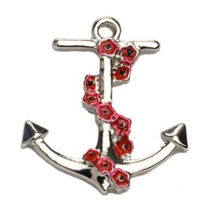 Poppy entwined anchor pin 20mm