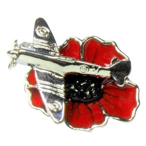 Poppy and spitfire pin