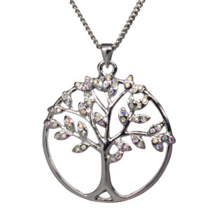 Tree of life pendant with A/B crystals 30mm