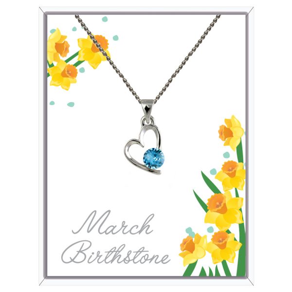 March Birthstone Heart