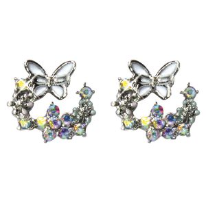Butterflies a/b and white earrings