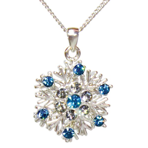 Aqua snowflake pendant 2