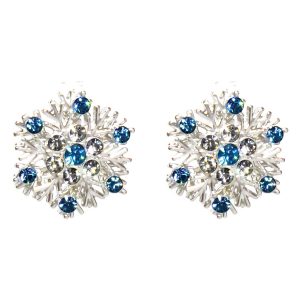 Aqua snowflake earrings 2