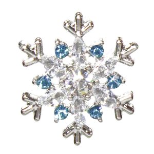 Aqua snowflake brooch 3