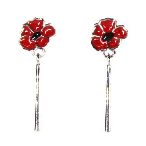 Poppies With Long Drop earrings 34mm