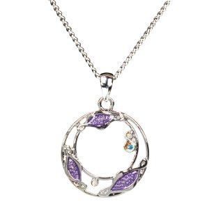 Circle with purple enamel pendant