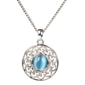 Circle with blue stone pendant