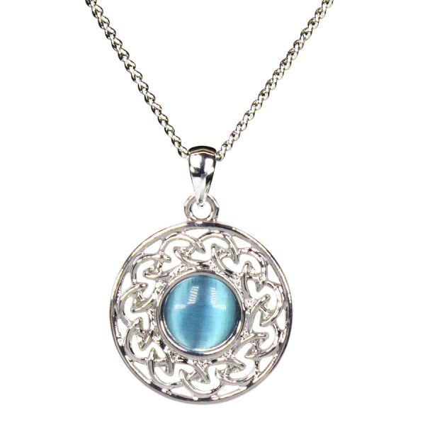 Circle with blue stone pendant
