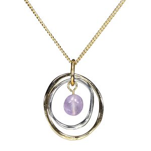 2 circles with amethyst pendant