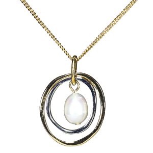 2 circles with pearl pendant