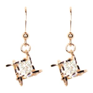 Cubes with Crystal Rose Gold Drop